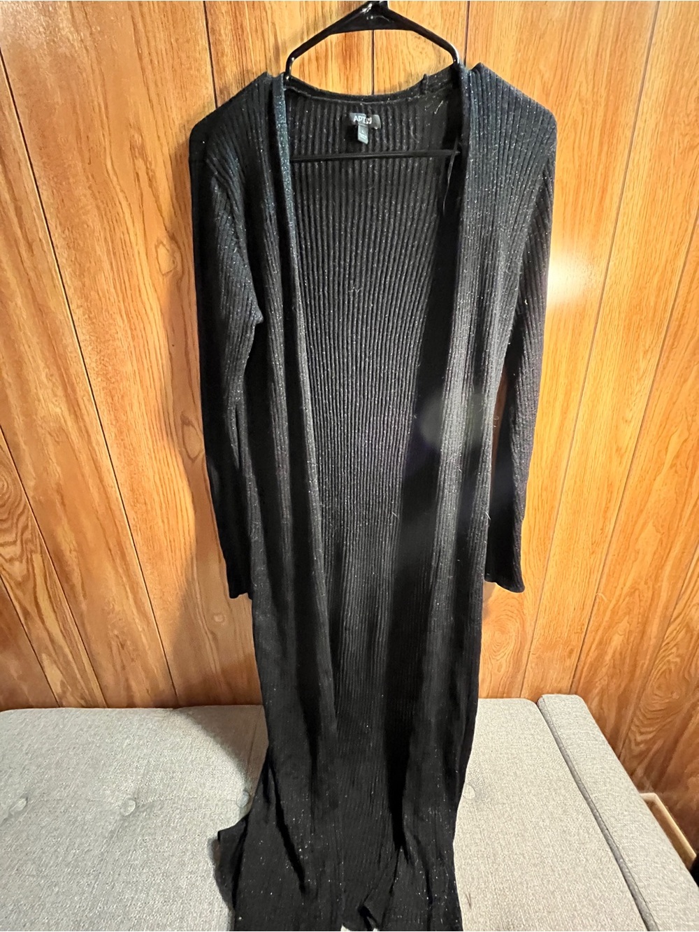 APT 9 Calf Length Black Knit Cardigan Size Large